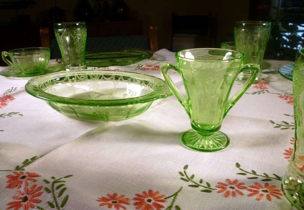 Dancing on the Green – Cameo Depression Glass – Tablescape Thursday