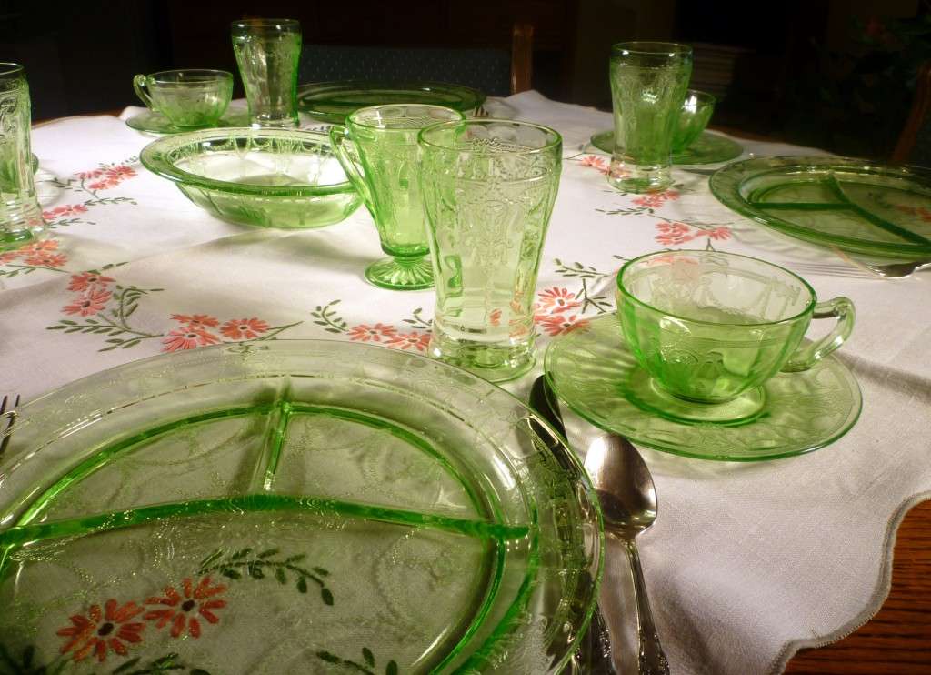 Dancing on the Green – Cameo Depression Glass – Tablescape Thursday