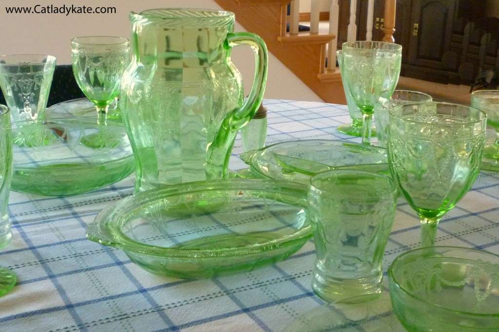 Ballerina in Green – Cameo Green Depression Glass Tablescape