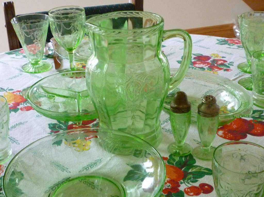 St Patrick’s Day Means Green Depression Glass on the Table